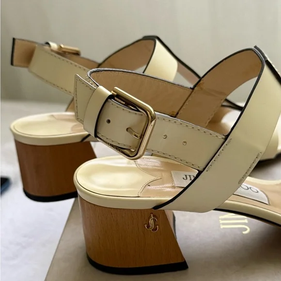 Jimmy Choo Jin Square Toe Sandals 45 mm size 37. - Picture 14 of 17